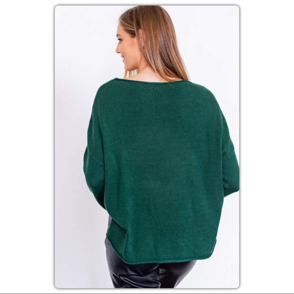 Hello Beautiful Hunter Green Sweater - Picture 2 of 6